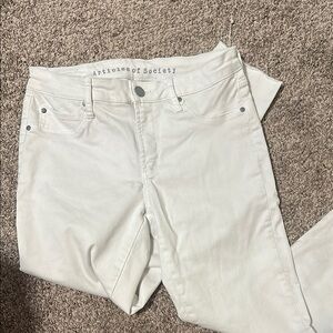 Articles Of Society White Skinny Jeans Frayed Hem